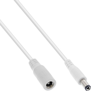 Cablu prelungitor de alimentare DC 5.5x2.5mm T-M 2m Alb, InLine IL26902F