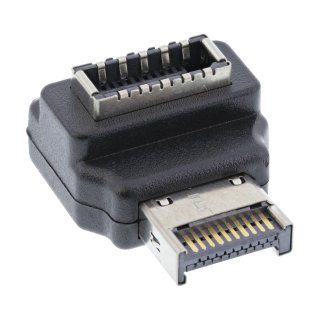 Adaptor pin header USB 3.2 unghi 90 grade T-M, InLine IL33446N