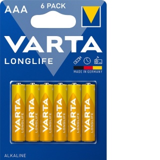 Set 6 buc baterie alcalina LR3/AAA Longlife, Varta
