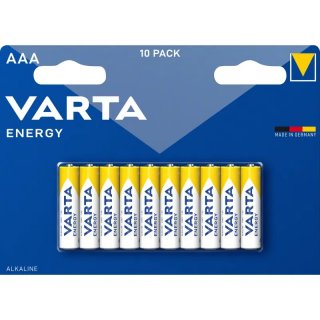 Set 10 buc baterie alcalina AAA/LR3, Varta Energy