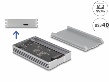 Rack extern USB 4 Gen3x2 tip C la M.2 NVMe SSD, Delock 42018