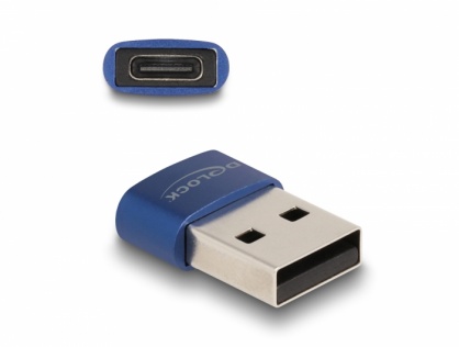 Adaptor USB 2.0-A la USB type C T-M Albastru, Delock 60051