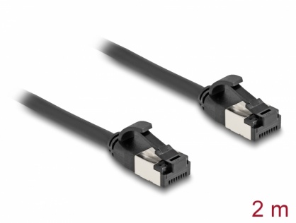 Cablu de retea RJ45 FTP Cat.8.1 flexibil 2m Negru, Delock 80184