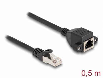 Cablu prelungitor SFTP RJ50 T-M 0.5m, Delock 80192