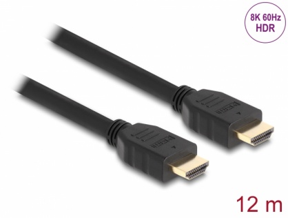 Cablu High Speed HDMI 48Gbps 8K60Hz/4K120Hz T-T 12m, Delock 82007