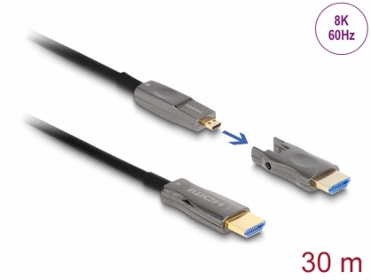 Cablu activ optic HDMI 5 in 1 8K60Hz/4K144Hz T-T 30m, Delock 86010
