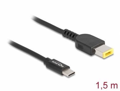 Cablu de alimentare laptop USB type C la Lenovo 11.0 x 4.5 mm 20V/3A 1.5m, Delock 87970