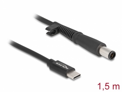 Cablu de alimentare laptop USB type C la HP 7.4 x 5.0 mm 20V/3A 1.5m, Delock 87972