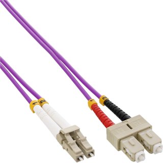 Cablu fibra optica LC-SC Duplex OM4 0.5m, InLine IL88644P
