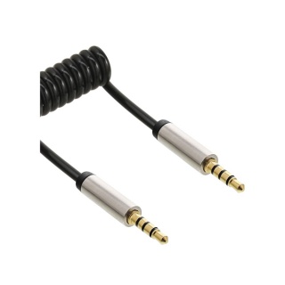 Cablu audio spiralat jack stereo 3.5mm 4 pini 1m, InLine 99271