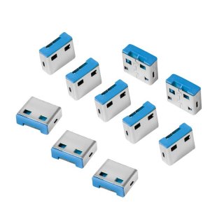 Set 10 buc incuietoare pentru USB port blocker Bleu, Logilink AU0046