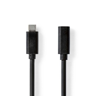 Cablu prelungitor USB 3.2 Gen1 type C T-M 1m Negru, Nedis CCGP64010BK10