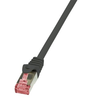 Cablu de retea RJ45 S/FTP cat.6 0.25m LSOH Negru, Logilink CQ2013S