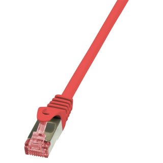 Cablu de retea RJ45 S/FTP cat.6 0.25m LSOH Rosu, Logilink CQ2014S
