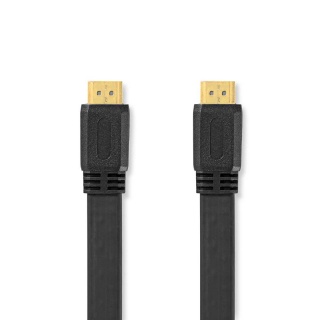 Cablu HDMI cu Ethernet 4K30Hz flat T-T 10m, Nedis CVGP34100BK100