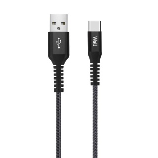 Cablu USB 2.0 la USB type C T-T 5A 1m Negru, CABLE-USB/USBC-1BK501-WL
