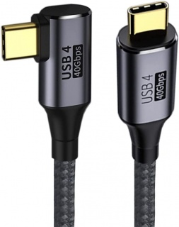 Cablu USB4 Gen3x2 40Gbps 8K60Hz 240W drept/unghi 90 grade T-T 0.3m, ku4cu03