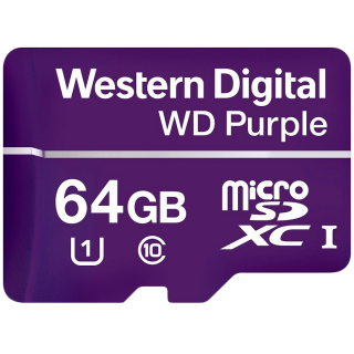 Card de memorie micro SDXC 64GB Clasa 10 Purple, Western Digital WDD064G1P0C