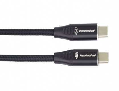 Cablu USB type C T-T 240W 1m brodat Negru, ku31cv1