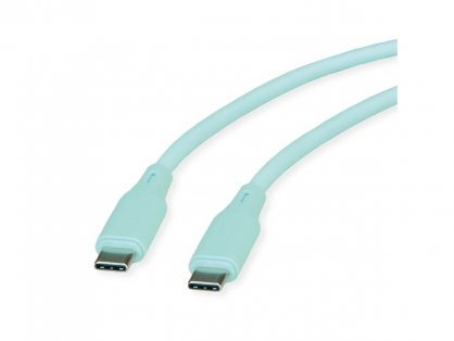 Cablu USB 2.0 type C T-T 60W silicon 1m Verde, Roline 11.02.9125