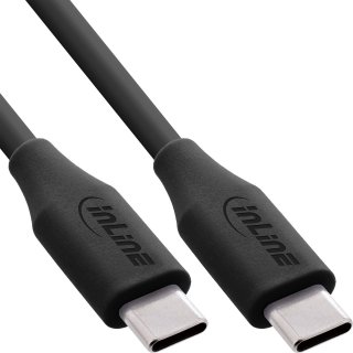 Cablu USB 2.0 type C fast charging silicon 100W Negru 1m, InLine IL35891