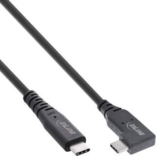 Cablu USB 4 type C drept/unghi 90 grade 240W/8K60Hz T-T 1m Negru, InLine IL35911I