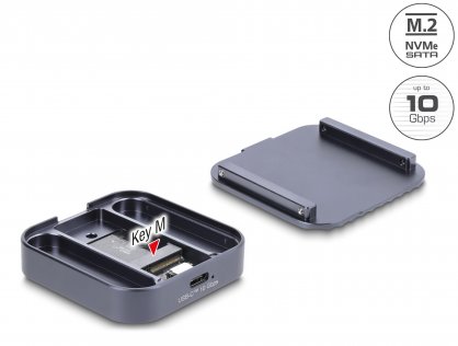 Rack extern magnetic USB Type C 10Gbps la M.2 NVMe/SATA SSD, Delock 42032