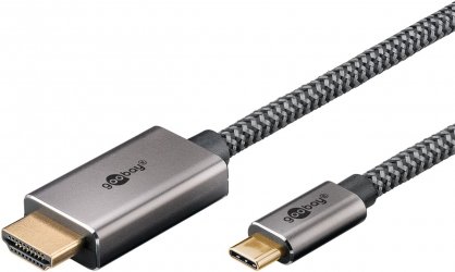 Cablu USB type C la HDMI 4K60Hz T-T 2m brodat, Goobay G75700