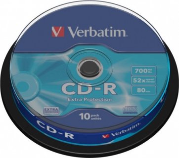 Set 10 buc CD-R 700MB/80min/52x, Verbatim 43437