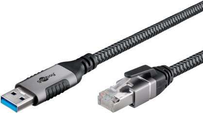 Cablu de retea USB 3.2-A la RJ45 Cat.6 FTP T-T 1m, Goobay G70299