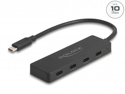 HUB USB type C 10Gbps la 4 x USB type C, Delock 64322