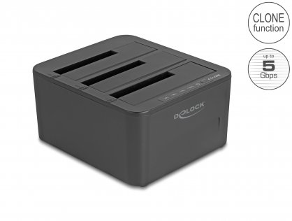 Docking station 3 x SATA HDD/SSD cu 1:2 cu functie de Clona, Delock 64332