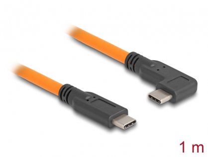 Cablu USB 3.1 type C pentru tethered shooting drept/unghi T-T 1m Orange, Delock 87961