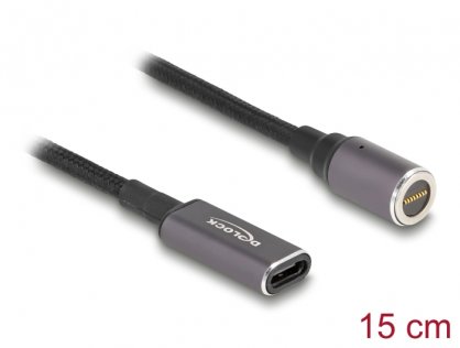 Adaptor de incarcare laptop USB type C la conector magnetic 15cm 60W, Delock 80781