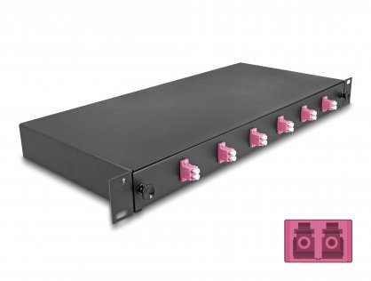 Patch panel 19" fibra optica 6 x LC Duplex OM4 1U, Delock 66999