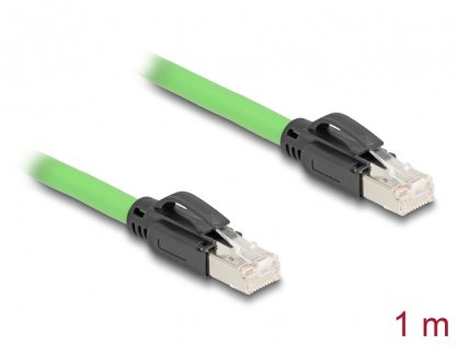 Cablu de retea RJ45 Cat.6A SFTP TPU 1m Verde pentru medii industriale, Delock 80889