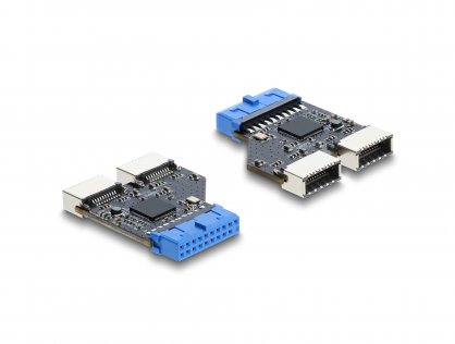 Adaptor USB 5 Gbps 20 pini header la 2 x USB Type E Key A M-T, Delock 67342