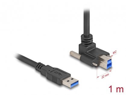 Cablu USB 3.2-A la USB-B unghi T-T 1m, Delock 80480