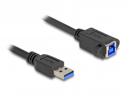 Cablu USB 5 Gbps tip A la USB B T-M 1m Negru, Delock 80485