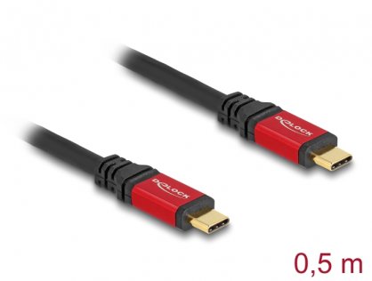 Cablu USB 3.2 type C PD 3.0 20Gb/100W E-Marker T-T 0.5m, Delock 80651