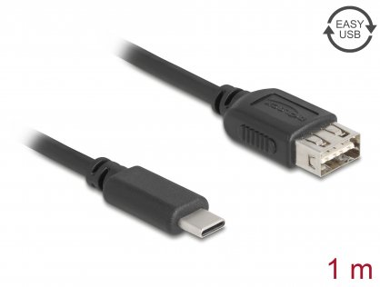 Cablu USB 2.0 Type C la EASY USB-A T-M 1m, Delock 81536