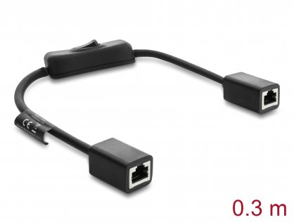 Cablu de retea RJ45 Cat.6 F/UTP M-M 0.3m cu switch, Delock 81565