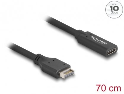 Cablu USB tip E Key A 20 pini la USB Type C T-M 70cm, Delock 85666