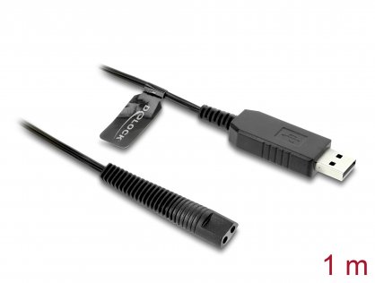 Cablu de alimentare USB 12V pentru aparate de ras electrice Braun seriile 1/3/5/7/9 1m, Delock 90980