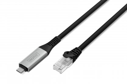 Cablu de retea USB 3.2 type C la RJ45 CAT 6A S/FTP LSOH 15m, Digitus AK-300601-150-S