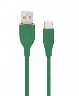 Cablu silicon USB-A 2.0 la USB type C 1.5m Verde, Gembird CC-USB2S-AMCM-1.5M-G