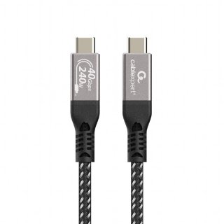 Cablu USB 4 type C la USB type C T-T 8K60Hz 240W 1.5m brodat Negru, Gembird CCBP-USB4-CMCM240-1.5M