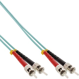 Cablu fibra optica Duplex Multimode ST-ST LSOH OM3 1m, InLine IL81501O