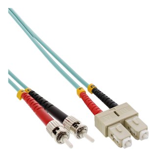 Cablu fibra optica Duplex Multimode SC-ST LSOH OM3 1m, InLine IL82501O