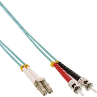 Cablu fibra optica Duplex Multimode LC-ST LSOH OM3 15m, InLine IL88515O